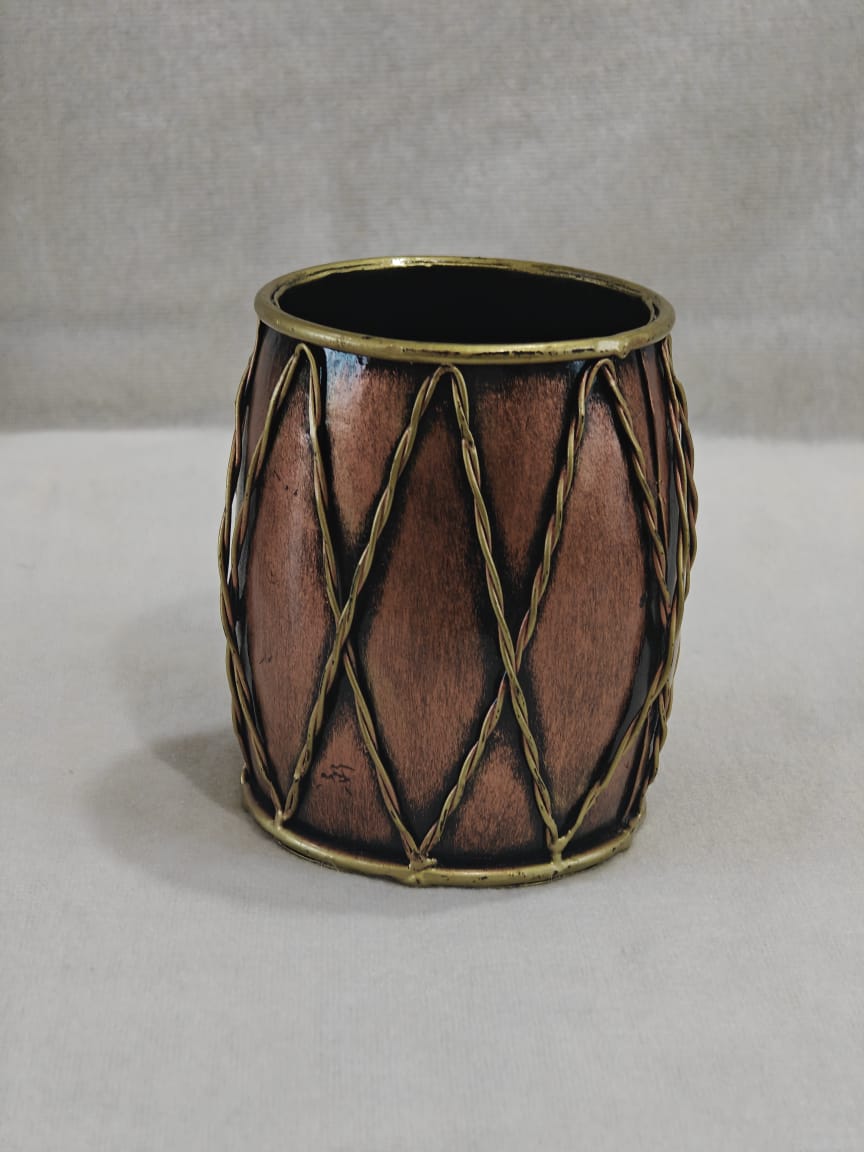 Dholak Pen Stand – Musical Folk Art Desk Piece