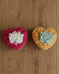 Blossom Heart Woven Candles – Set of 2 Floral Heart Candles